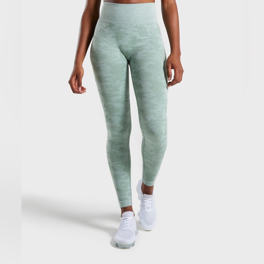 High-Rise Sage Green Seamless Leggings